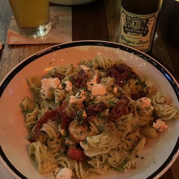 Von's 1000Spirits - Basil Almond Pesto Pasta with Hot Fennel Sausages - New American Near Me - Seattle, Washington Von's 1000Spirits - Basil Almond Pesto Pasta with Hot Fennel Sausages - New American Near Me - Seattle, Washington