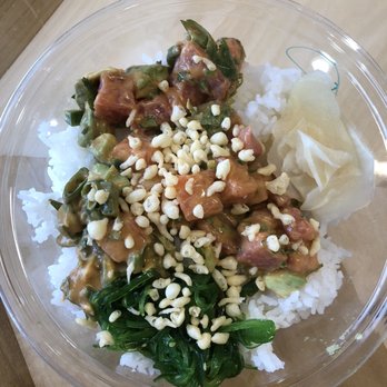 Freshe Poke - My bowl with half tuna, half salmon, and a lot of extras! - Poke Near Me - Columbia, South Carolina