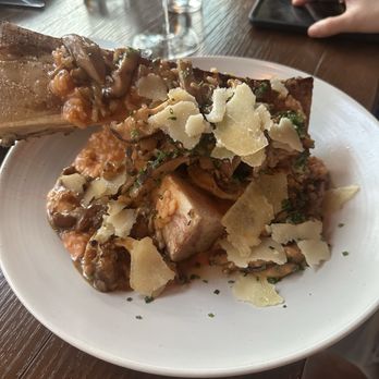 Red Ash - Wood Roasted Beef Bone Marrow & Wild Mushroom Risotto - Italian Near Me - Austin, Texas