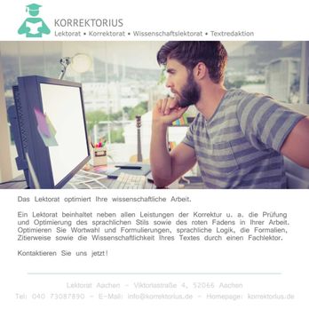 Lektorat Korrektorius - Lektorat Masterarbeit Aachen - Editorial Services Near Me - Aachen, NW