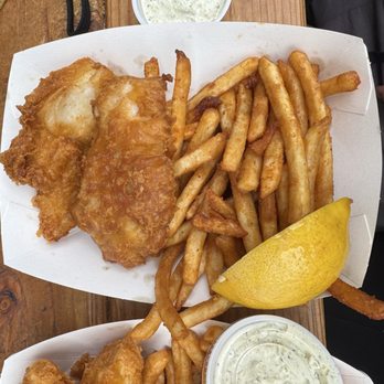 Deckhand Dave's Fish Tacos - Either halibut or rockfish fish and chips. Couldn't remember which - Food Trucks Near Me - Juneau, Alaska Deckhand Dave's Fish Tacos - Either halibut or rockfish fish and chips. Couldn't remember which - Food Trucks Near Me - Juneau, Alaska