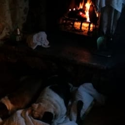 Arrowhead Ranch - In front of our cottage fireplace.. .. Oh wait we never checked in so this must be make believe - Elementary Schools Near Me - Lake Arrowhead, California