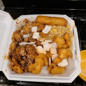 Twin Dragon Mongolian Bar-B-Q - Sesame chicken and sweet n sour combo with fried rice - Chinese Near Me - Anchorage, Alaska Twin Dragon Mongolian Bar-B-Q - Sesame chicken and sweet n sour combo with fried rice - Chinese Near Me - Anchorage, Alaska