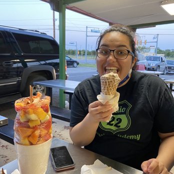 Fruteria La Mission - Fruit cup & butter pecan ice cream cone feat my sis - Desserts Near Me - San Antonio, Texas Fruteria La Mission - Fruit cup & butter pecan ice cream cone feat my sis - Desserts Near Me - San Antonio, Texas