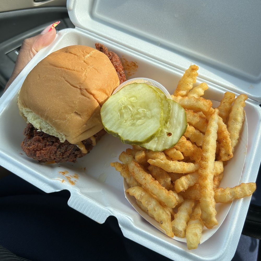 Dave's Hot Chicken - Single Slider and Fries - Chicken Shop Near Me - Columbia, South Carolina Dave's Hot Chicken - Single Slider and Fries - Chicken Shop Near Me - Columbia, South Carolina