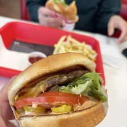 In-N-Out Burger - Cheeseburger with chili peppers no onion