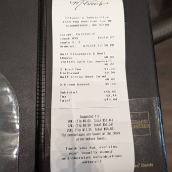 M'tucci's Twenty-Five - Solid salad and sandwich = $16 ... good lunch deal - Italian Near Me - Albuquerque, New Mexico