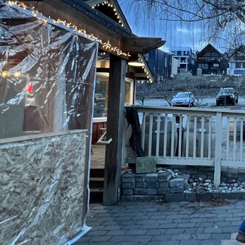 Vin du Lac Winery & Bistro - The dining room was an unfinished former  patio, complete with plywood and plastic sheeting. - New American Near Me - Chelan, Washington