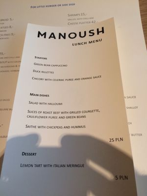 Menu photo 1 Restauracja Manoush Warsaw, MZ