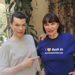 Rush In Documentation Center Encino - Mila Jovovich, Hollywood Star with her mother Galina, borth are loyal clients of Rush In
