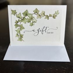 Watercolor gift certificate card