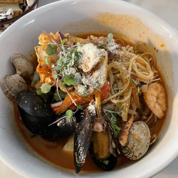 Caffe Concerto - Shanghai Crab Pasta- generous seafood and almost ramen like - Pizza Near Me - Los Angeles, California Caffe Concerto - Shanghai Crab Pasta- generous seafood and almost ramen like - Pizza Near Me - Los Angeles, California