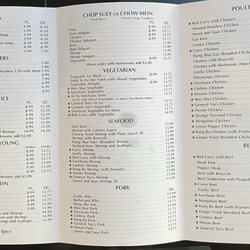 Ho Wah Chinese Restaurant - Menu page 1