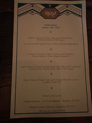 Menu photo 2 The Corson Building Seattle, WA