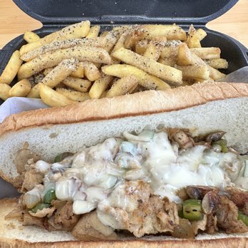Hot Spot - Chicken Philly Combo, extra cheese, with garlic pepper fries - Chicken Wings Near Me - Irondale, Alabama