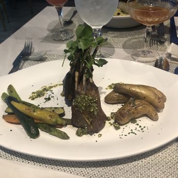 Chef Alfredo Kitchen & Bar - Lamb with feta chimichurri, fingerling potatoes, and vegetables - French Near Me - Boquerón, Puerto Rico