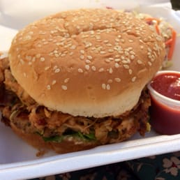 Duck confit. Also took some sriracha from another food truck - it tasted really good with both the sandwich and the slaw. :)