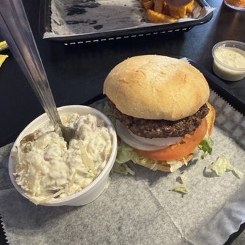 The Copper Grill - Classic Burger and potato salad - American Near Me - Copperhill, Tennessee The Copper Grill - Classic Burger and potato salad - American Near Me - Copperhill, Tennessee