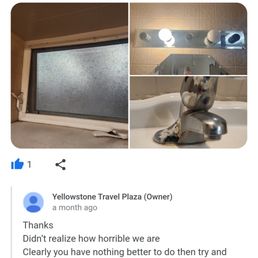 This is filthy window, missing bulbs and rotted faucet owners somehow missed until my review This is filthy window, missing bulbs and rotted faucet owners somehow missed until my review