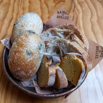 Bairro do Avillez - Bairro do Avillez 09/05/21:  Bread - Olive Bread, Cornbread, Bread from Alentejo, Galega Olives, Azorean Butter, Smoked Butter - Grocery Near Me - Lisbon, 11