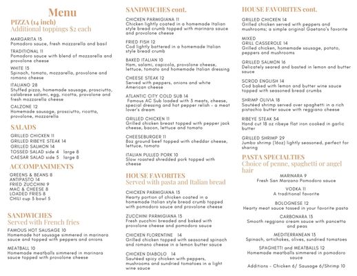 Menu photo 4 Gaetano's Restaurant Pittsburgh, PA
