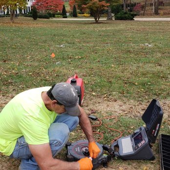 Fleischer Drain Cleaning - James using the Ridged Camera to examine and mark any damaged or sunken parts of the pipe - Plumbing Near Me - The Plains, Virginia Fleischer Drain Cleaning - James using the Ridged Camera to examine and mark any damaged or sunken parts of the pipe - Plumbing Near Me - The Plains, Virginia