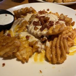 Brew pub loaded waffle fries