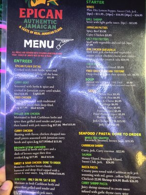 Menu photo 2 Epican Jamaican Restaurant Houston, TX