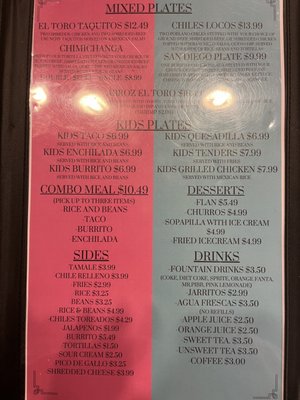 Menu photo 3 El Toro Mexican Grill Jacksonville, FL