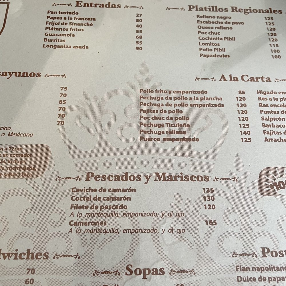 Tres Reyes - Menu - Yucatan Near Me - Mérida, YUC