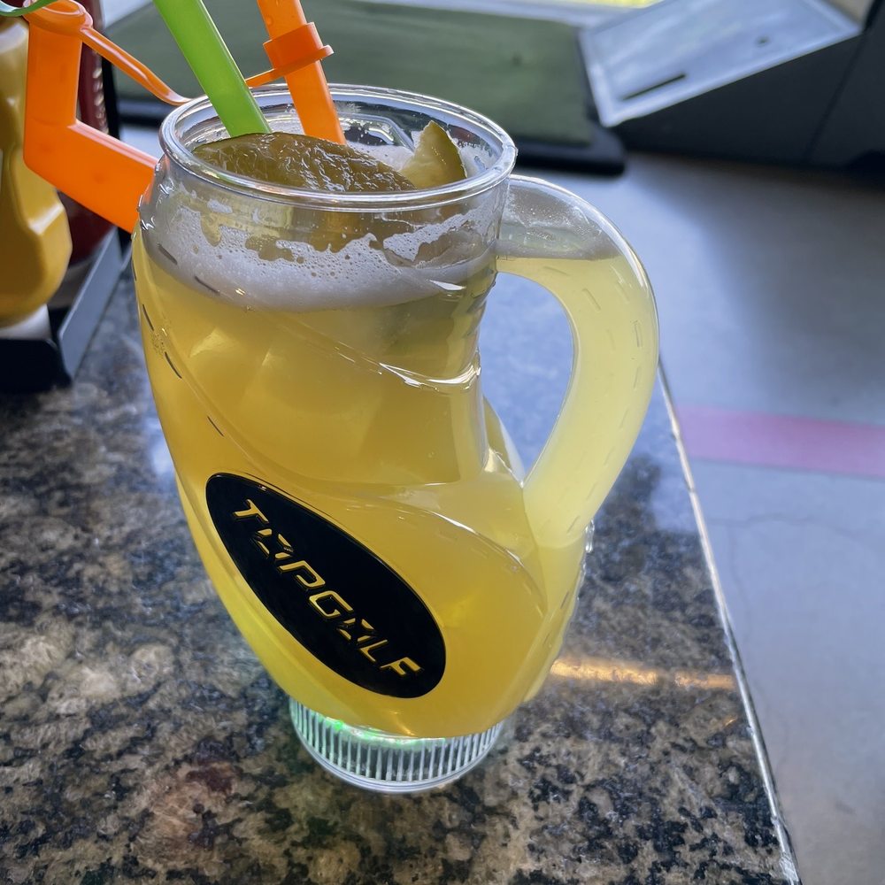 Topgolf - Top golf punch $23.00 1 per 2 people at a time 2 straws . But hey you get to keep this special plastic cup - Golf Near Me - Independence, Ohio Topgolf - Top golf punch $23.00 1 per 2 people at a time 2 straws . But hey you get to keep this special plastic cup - Golf Near Me - Independence, Ohio