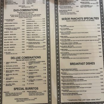 Senor Pancho's - Menu - Mexican Near Me - Lemoore, California Senor Pancho's - Menu - Mexican Near Me - Lemoore, California