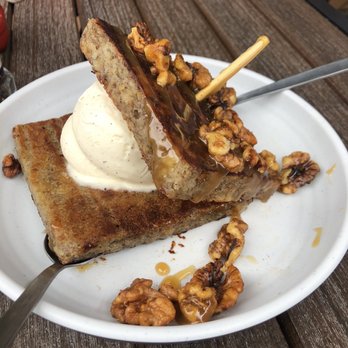 Tiki Docks Riverview - Banana Bread dessert with ice cream and walnuts. - Salad Near Me - Riverview, Florida Tiki Docks Riverview - Banana Bread dessert with ice cream and walnuts. - Salad Near Me - Riverview, Florida