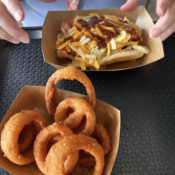 Awesome Times - Hotdog and Onion Rings - New American Near Me - Highland Village, Texas