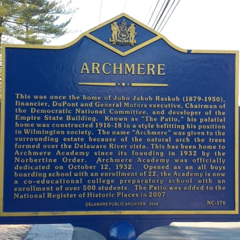 Archmere Academy - Archmere Historical Marker - Colleges & Universities Near Me - Claymont, Delaware