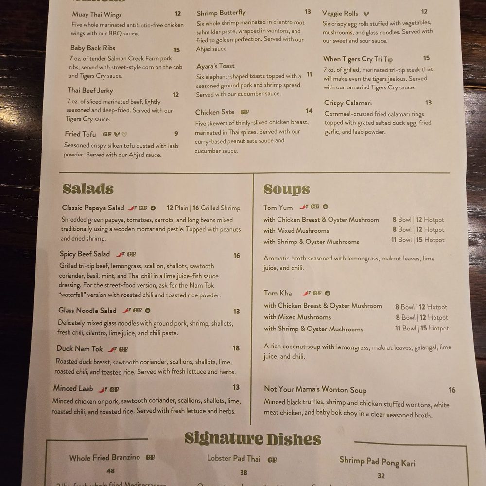 Ayara Thai - Ayara Thai - menu (10/3/2024) - Thai Near Me - Los Angeles, California
