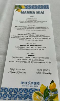 Menu photo 7 Brick Works Brewing & Eats Millsboro, DE