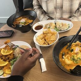 Wonton chips, Curry Ramen, Orange Chicken, Pork Katsu Wonton chips, Curry Ramen, Orange Chicken, Pork Katsu
