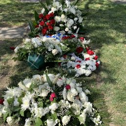 They arranged the flowers left behind