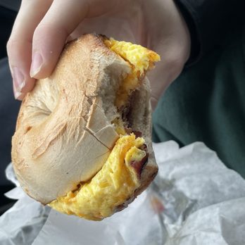 MD Bagel Fragel - Bacon egg & cheese on plain - Bagels Near Me - Ann Arbor, Michigan MD Bagel Fragel - Bacon egg & cheese on plain - Bagels Near Me - Ann Arbor, Michigan