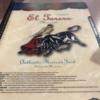 El Torero Mexicano - Menu cover - Mexican Near Me - Winston Salem, North Carolina El Torero Mexicano - Menu cover - Mexican Near Me - Winston Salem, North Carolina