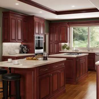 Walcraft Cabinetry - Georgetown cabinets will make your kitchen extraordinary! The beauty of the red toned stain over Maple is sure to impress. - Cabinetry Near Me - Grass Valley, California Walcraft Cabinetry - Georgetown cabinets will make your kitchen extraordinary! The beauty of the red toned stain over Maple is sure to impress. - Cabinetry Near Me - Grass Valley, California