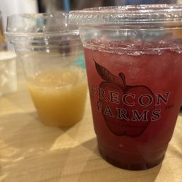 The free tea along with a apple cider slushie The free tea along with a apple cider slushie