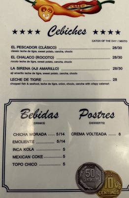 Menu photo 7 Lima Cebichería Peruana Long Beach, CA