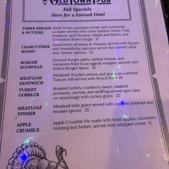 Old Town Pub - Look at this seasonal menu! - Pubs Near Me - Bordentown, New Jersey