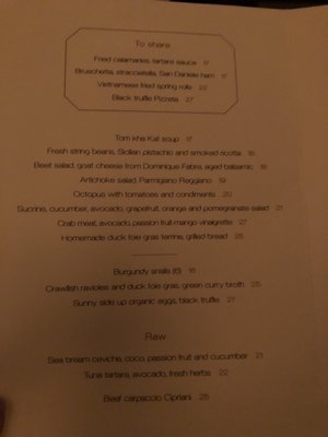Menu photo 1 Monsieur Bleu Paris, 75 Menu photo 1 Monsieur Bleu Paris, 75