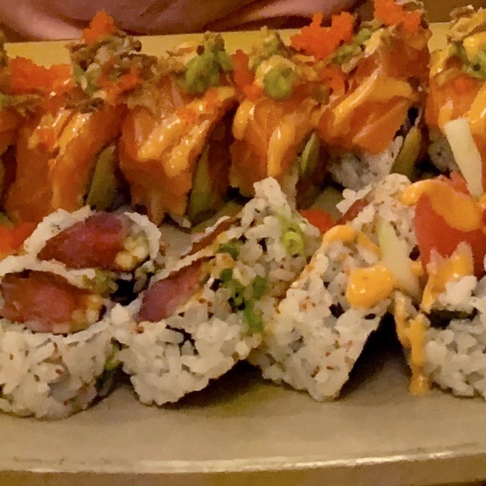 Kiku Sushi - double salmon special rolls and spicy tuna - Sushi Bars Near Me - Baltimore, Maryland Kiku Sushi - double salmon special rolls and spicy tuna - Sushi Bars Near Me - Baltimore, Maryland