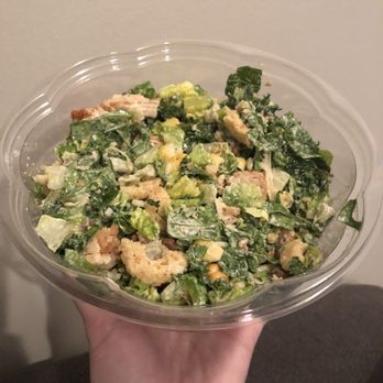 Chopt Creative Salad Co. - Custom with romaine, kale, parm chips, panko chicken, bacon, corn, cheese, and roasted chickpeas. Regular creamy ceasar dressing. - Salad Near Me - Richmond, Virginia