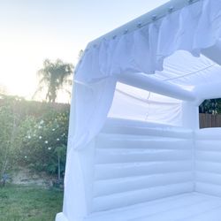 Modern white bounce house