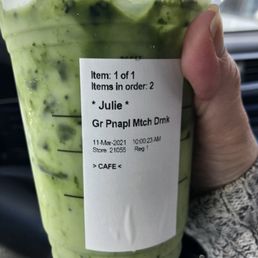 Green pineapple Matcha drink